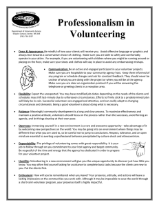Professionalism in Volunteering