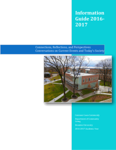 Information Guide 2016- 2017 Connections, Reflections, and Perspectives: