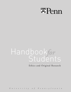 Handbook Students for Ethics and Original Research