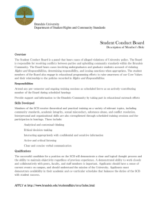 Student Conduct Board Brandeis University Department of Student Rights and Community Standards