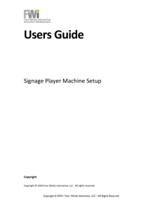 Users Guide       Signage Player Machine Setup 