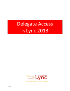 Delegate Access   Lync 2013  In