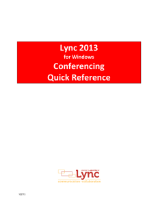   Lync 2013  Conferencing  Quick Reference 
