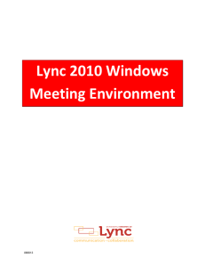 Lync 2010 Windows  Meeting Environment   090613