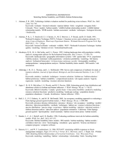 ADDITIONAL REFERENCES Modeling Habitat Suitability and Wildlife-Habitat Relationships  Wildl. Soc. Bull.