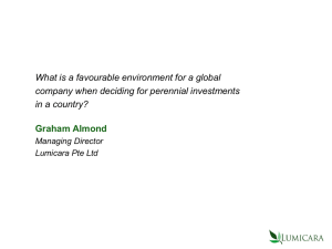What is a favourable environment for a global in a country?