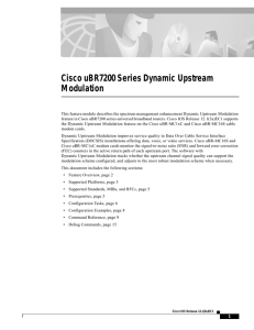 Cisco uBR7200 Series Dynamic Upstream Modulation