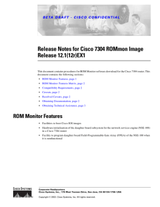 Release Notes for Cisco 7304 ROMmon Image Release 12.1(12r)EX1