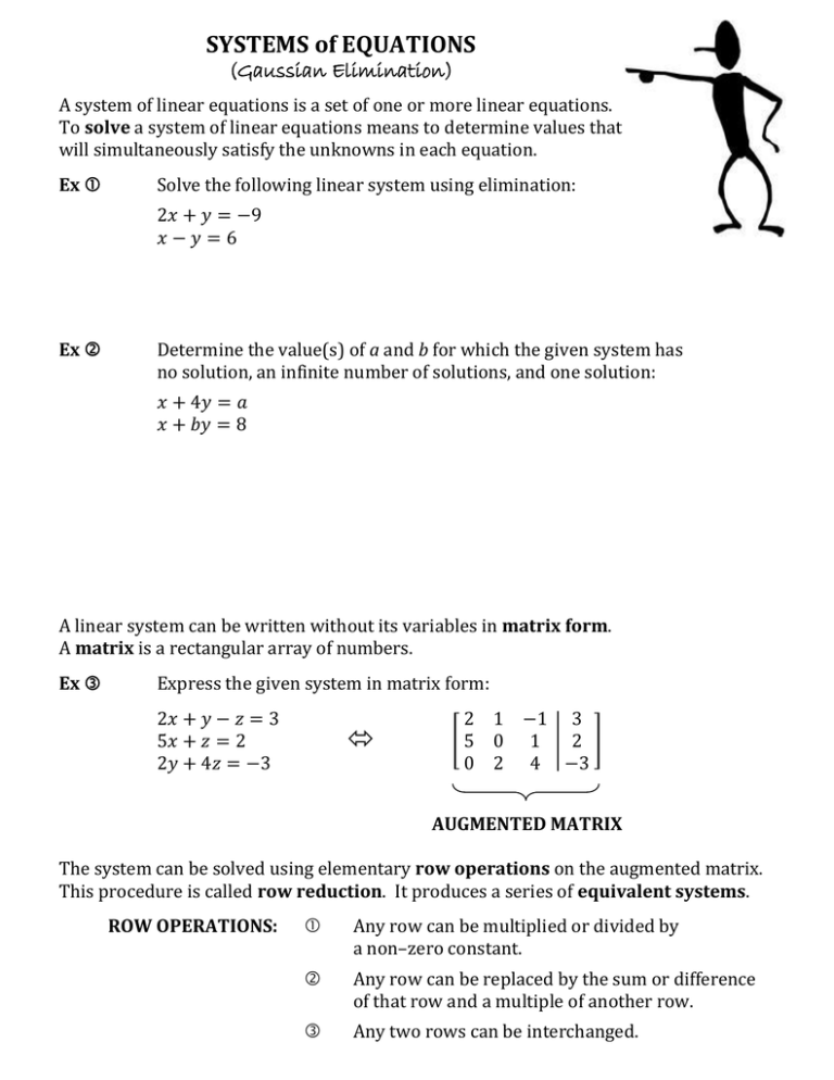 SYSTEMS Of EQUATIONS Gaussian Elimination 
