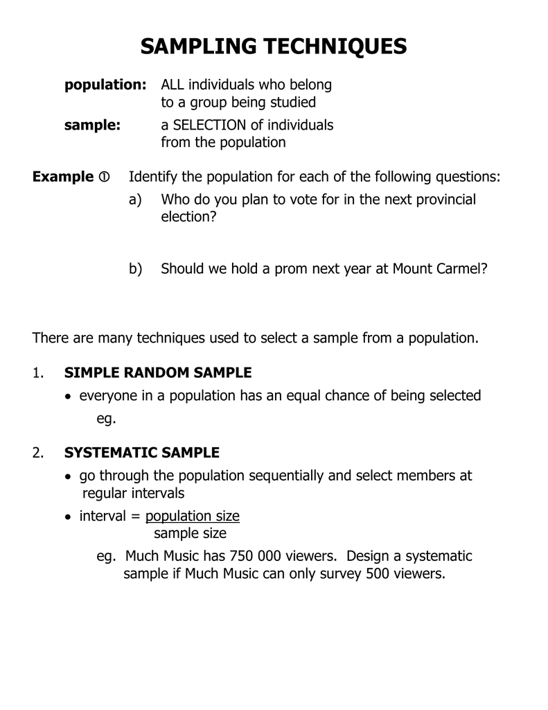sampling techniques in thesis example
