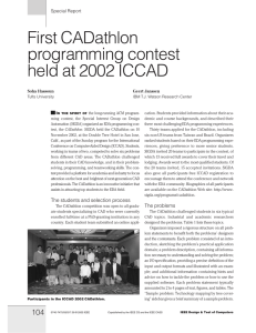 First CADathlon programming contest held at 2002 ICCAD Special Report