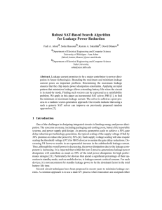 Robust SAT-Based Search Algorithm for Leakage Power Reduction Fadi A. Aloul