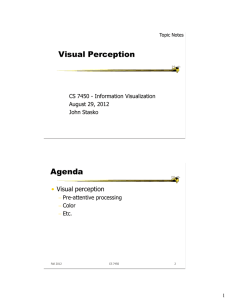Visual Perception Agenda • Visual perception