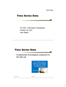 Time Series Data • Fundamental chronological component to the data set