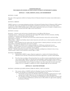 CONSTITUTION OF THE GRADUATE SCHOOL OF EDUCATION STUDENT GOVERNMENT (GSESG)