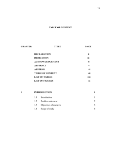 vii  TABLE OF CONTENT CHAPTER