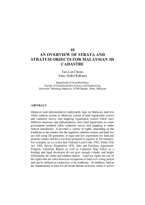 18 AN OVERVIEW OF STRATA AND STRATUM OBJECTS FOR MALAYSIAN 3D CADASTRE