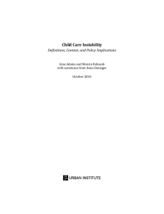 Child Care Instability Definitions, Context, and Policy Implications
