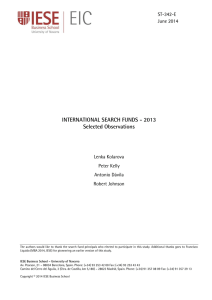 INTERNATIONAL SEARCH FUNDS - 2013 Selected Observations  ST-342-E