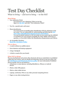 Test Day Checklist