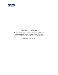BRANDEIS UNIVERSITY Independent Auditors’ Reports as Required by Office of