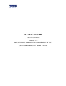 BRANDEIS UNIVERSITY Financial Statements June 30, 2013