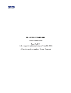 BRANDEIS UNIVERSITY Financial Statements June 30, 2010