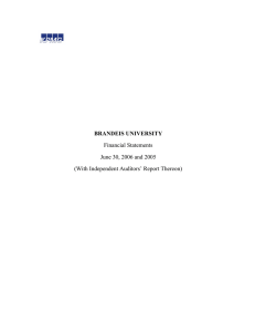 BRANDEIS UNIVERSITY Financial Statements June 30, 2006 and 2005