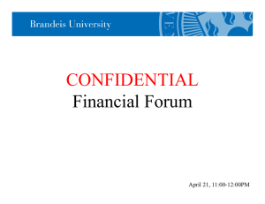CONFIDENTIAL Financial Forum April 21, 11:00-12:00PM