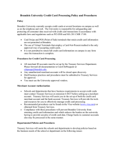 Brandeis University Credit Card Processing Policy and Procedures