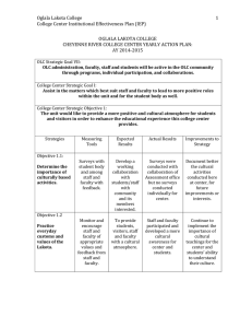 Oglala Lakota College 1 College Center Institutional Effectiveness Plan (IEP)