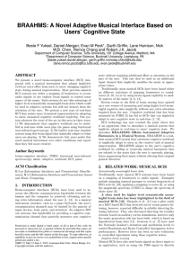 BRAAHMS: A Novel Adaptive Musical Interface Based on Users’ Cognitive State