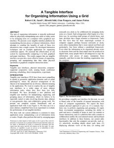 A Tangible Interface for Organizing Information Using a Grid