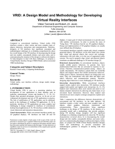 VRID: A Design Model and Methodology for Developing Virtual Reality Interfaces