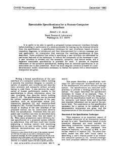 Executable  Specifications  for Human-Computer Interface CH1'83  Proceedings