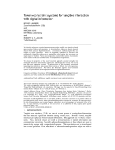 Token+constraint systems for tangible interaction with digital information