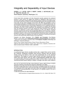 Integrality and Separability of Input Devices