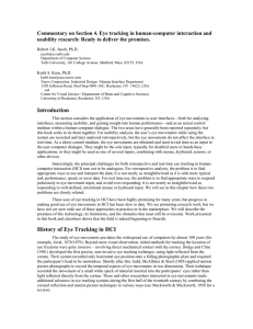 Commentary on Section 4. Eye tracking in human-computer interaction and