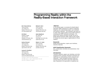 Programming Reality within the Reality-Based Interaction Framework Abstract