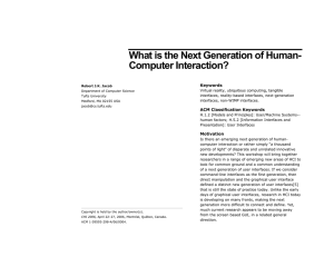 What is the Next Generation of Human- Computer Interaction? Keywords