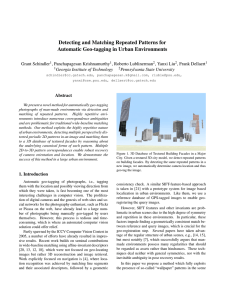 Detecting and Matching Repeated Patterns for Automatic Geo-tagging in Urban Environments