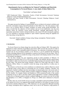 Questionnaire Survey on Behavior for Natural Ventilation and Electricity