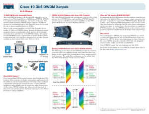 Cisco 10 GbE DWDM Xenpak At-A-Glance