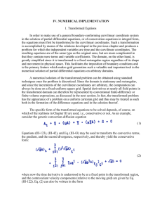 IV. NUMERICAL IMPLEMENTATION 1. Transformed Eqations