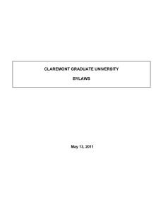 CLAREMONT GRADUATE UNIVERSITY BYLAWS  May 13, 2011