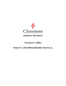 Treasurer’s Office POLICY AND PROCEDURES MANUAL