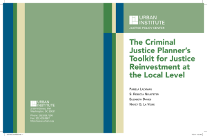 The Criminal Justice Planner’s Toolkit for Justice Reinvestment at