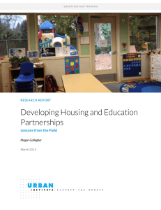 Developing Housing and Education Partnerships  Lessons from the Field