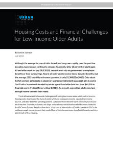 Housing Costs and Financial Challenges for Low-Income Older Adults