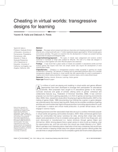 Cheating in virtual worlds: transgressive designs for learning